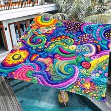 1 pieza Tela de sombrilla digital 2D con estampado, disponible en 5 estilos diferentes, con características como diseño de estampado impreso, a prueba de viento, desmontable, ligero, sombra parcial, a prueba de polvo - Multicolor - Ver 31