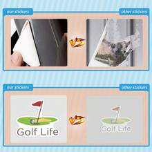 Conjunto de 122 adesivos de golfe perfeitos para decorar seu celular, garrafas de água, álbuns de recortes, diários, carros, laptops e muito mais! Ideais também para sacolas de presente, selos de envelopes, decoração de festas e materiais de escritório. - Multicolorido - Ver 4