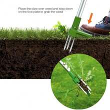 Puller Weeder Pull Claw Garden Lawn Root Killer Remover Tools - Silver + Green - View 7