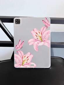 Valentine Pink Lily & Butterfly Watercolor IPad Case, Clear Transparent Soft TPU Protective Cover, Floral Aesthetic Tablet Shell, Compatible With IPad Case, Perfect For Mother's Day/Valentine's Day Gifts, Daily Study/Work Accessory, Quick Ship, Compatible With Ipad A16,Compatible With Ipad Air 11inch Case,Compatible With Ipad Case 11th Generation - Clear - View 8