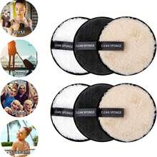 7 Pack Makeup Remover Pads Reusable Make Up Pads With Spa Headbands Large Double Sided Face Pads Washable Facial Towel Microfibre Cotton Face Eyes Cleansing Cloths For All Skin Type (7 Pieces) - Multicolor - View 5