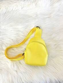 New Teenage Girls PU Leather Transparent Chest Bag Crossbody Bag - A - View 6