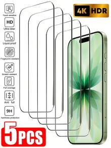 Bộ 5 miếng dán màn hình cường lực trong suốt, phủ toàn màn hình, tương thích với các dòng 11/12/13/14/15/16/17, phù hợp cho công việc hàng ngày và sử dụng ngoài trời. - Trong sáng - Xem 27