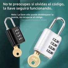 Tendencia2 Piezas Candados De Combinación 4 Ciritas 1.1inch Con Llave Plata + NegroCalidad premium - 1 - Ver 6