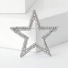 1枚镶钻镂空五角星胸针，优雅镶钻女士百搭配饰别针 - 五角星 - 查看 11
