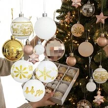 TendenciaPaq 44 Adorno Árbol Navidad Esfera Estrella Blanco Dorado Blanco DoradoCalidad premium - Blanco - Ver 13