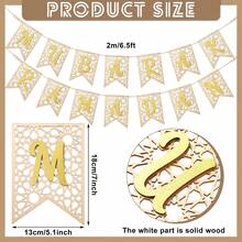 1pc Bohemian Style Wooden Eid Mubarak Banner - Eid Celebration Decor, Easy To Hang With Jute Rope, No Electricity Needed, Suitable For Home And Outdoor Celebrations, Ramadan Decoration