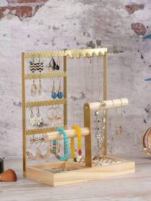 This Multi-Functional Elegant Jewelry Display Stand Includes A Detachable Rotating Holder, Four Rows Of Large Capacity Display Space, And Multiple Color Options. It Is Beautiful And Fashionable, Very Suitable For Displaying Earrings, Necklaces And Rings. It Provides Ample Storage Space And Is Easy To Assemble, Making It A Perfect Gift For Holidays, Valentine's Day Or Birthdays. - Multicolor - View 9