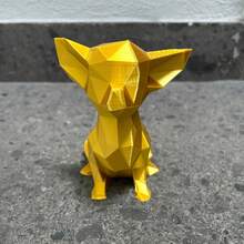 TendenciaPerro Chihuahua Escultura Poligonal Decorativa 10 Cm Dorado DoradoCalidad premium - Dorado - Ver 4