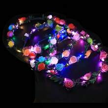 Tendencia10pz Diadema Corona Flores Luz Led Fiesta FestivaCalidad premium