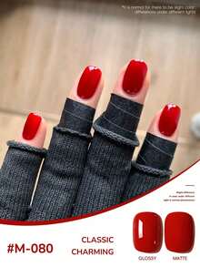 1Pc 15ML White Gel Pure Nail Polish Gel Nail Add Semi-Permanent Soak Off UV LED Construction Gel Varnish - 紅色 - 查看 2