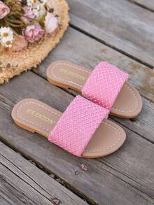 1 Pair Fashionable, Versatile & Comfortable Women House Slippers, Suitable For Indoor & Outdoor Wear - Pink - View 3