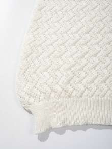 New Sleeveless Knit Top With Asymmetrical Textured Palace Style, Breathable, Spring/Summer - White - View 7