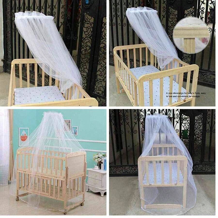 Leoon KIMISS Mosquito net para cuna, protector antipolen para bebs, malla transpirable y ligera, dosel infantil con cordn ajustable, red antimosquitos para nios - como se muestra en la figura - Ver 1