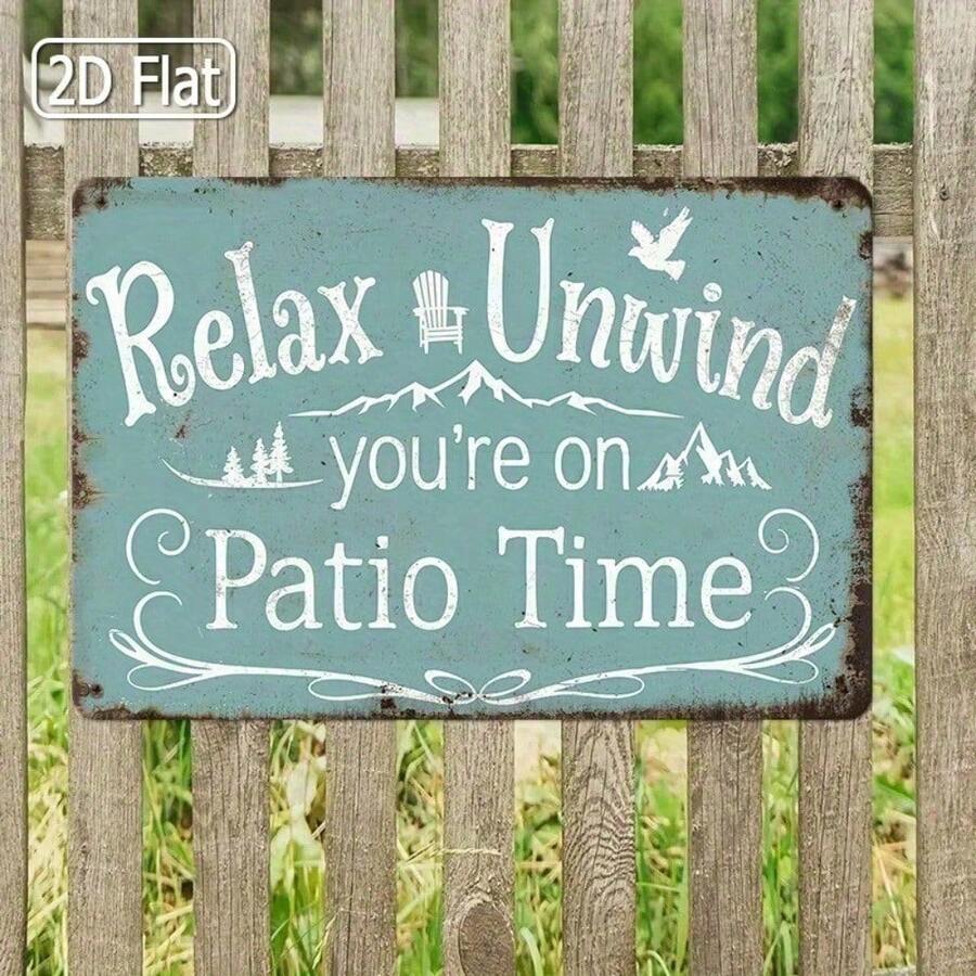 HONEYCOMB Patio Wall Decor 8x12 Inch, Flat 2D Plaque For Outdoor Garden Porch Backyard, Leisure Theme Decorative Plaque For Rela - 彩色 - 查看 1
