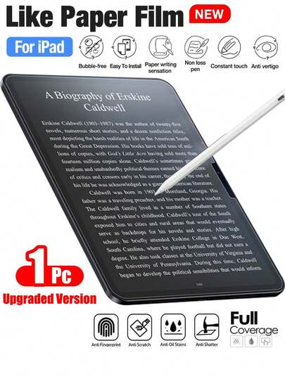 BOLLYMORE Upgraded Thick Matte Screen Protector Film, Compatible With IPhone 11/10/9/8/7/6/5, 10.9"/10.2"/9.7", Air7/Air6/Air5/Air4/Air3/Air2/Air1/Pro 9.7"/Pro 10.5", PET Material Screen Protector, Tablet Writing & Drawing Protective Film Screen Protection Essentials, Applicable To Daily Shield, Office, Home Daily Shield Office Home Pad Screen Protector Pad Accessories Waterproof Shockproof Anti-Fall Scratch Resistant