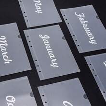 6/12个A6哑光PP现金信封 | 月度预算整理文件夹，无拉链，适用于6孔活页夹 - 無色 - 查看 7