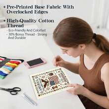 US 250th Anniversary Cross Stitch Kit, Personalized Cross Stitch Kits, Commemorative Embroidery Stamped Gand Counted Style Gifts For Veterans Military Fans, Gift Decorations - trắng - Xem 4