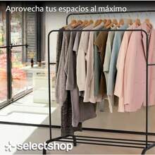 CYSELECTSHOP Perchero Organizador Rack Doble Armario Para Ropa Closet Doble Poste Perchero De Piso Closet Para Colgar Sombreros Bolsos Zapatos Cajas de Almacenamiento Estante De Ropa 158 Cm Negra - Negro - Ver 5