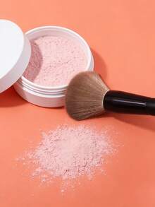 1pc Round Blush Brush, Soft & Fluffy Powder Brush, Highlighter Brush, Multi-Functional Makeup Brush, Travel Friendly Cosmetic Tool - Black - View 4