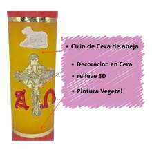 TendenciaCirio Pascual Vela De Oración Artesanal 1 Kg Hecho En MéxicoCalidad premium - Crema - Ver 4