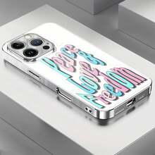 Funda para teléfono con diseño de texto Peace Love Freedom Compatible con fundas para teléfonos   17  16 Pro Max  15 Pro Max  13 y  12 Duradera, a prueba de golpes y elegante Una excelente opción para familiares, amigos, seres queridos, novios/novias y regalos de Navidad y Año Nuevo - Plateado - Ver 5
