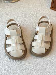 Kids Closed Toe Sandals, Children Summer Beach Shoes, Casual Soft Bottom Boys Roman Hiking Shoes - Beige - View 3