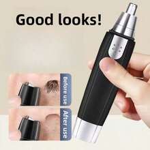 Painless Ear And Nose Hair Trimmer, Electric Nose Hair Shaver, Battery Powered Nose Hair Cleaner With Electric Haircut, Designed For Men And Women, No Batteries Required - Made Of Sturdy Plastic With A Modern Look. - 黑色 - 查看 5