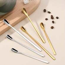 1pc Long Handle Spoon, Japanese Style Seasoning Spoon, Honey Coffee Stirring Spoon, Tea Spoon, Cup Companion Gift - Multicolor - View 1