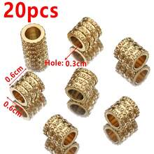 20pcs Stainless Steel Mesh Beads, Gold Color Large Hole Beads Suitable For DIY Necklace, Bracelet, Jewelry Making - Multicolor - View 14