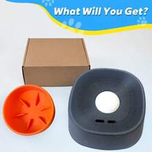 1pc Dog Licking Ball Slow Feeder, Licking Ball Liquid Food Dispenser For Cats & Dogs, Anti-Slip Feeding Mat, Interactive Licking Toy, Easy To Clean Pet Supplies - 180ML - View 4