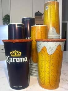 Tendencia50 Vasos Desechable Cartón P/cerveza Michelada 44oz 1300ml.AzulCalidad premium - 1 - Ver 10