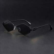 1 Pair Stylish Cone-Shaped High-End Metal Frame Oval Retro Korean Fashion Glasses - Multicolor - View 10