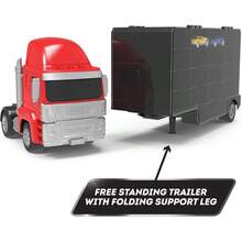 Driven - Camión Portacoches de Juguete Para Niños Con 2 Autos Retráctiles - Transportador y Remolque Desmontable - 3 Años + - como en la foto - Ver 5