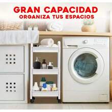 TendenciaCarrito Auxiliar Organizador Almacenamiento Multiusos L263gyCalidad premium - Beis - Ver 3