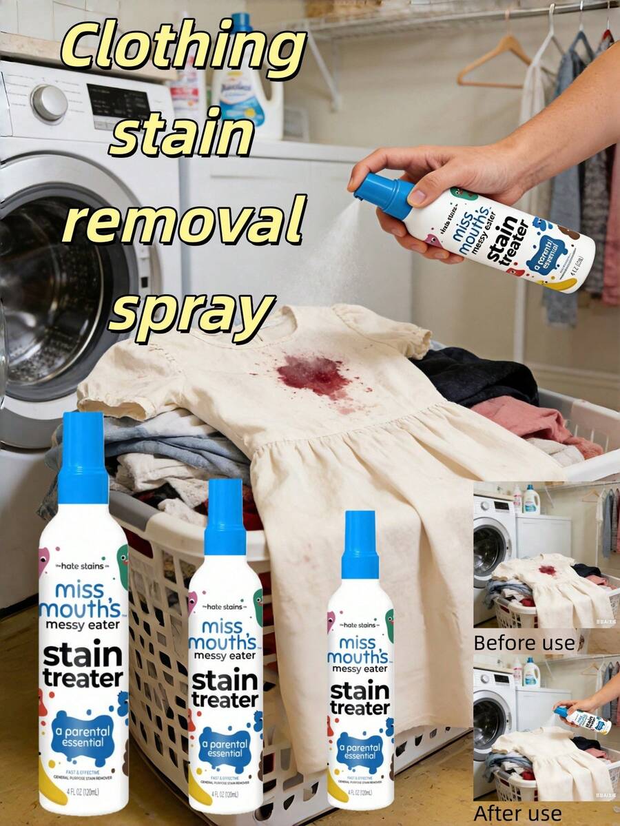 1瓶120毫升洗衣去渍喷雾，温和清洁衣物上的油渍，除臭，多用途，强力去油清洁剂，沙发去渍剂，多用途清洁剂，强效去渍，洗衣去渍喷雾，沙发去渍剂，多用途清洁剂，去渍清洁剂，沙发去渍剂，多用途清洁剂