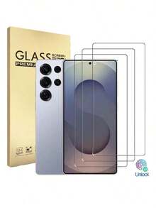 3片装屏幕保护膜，兼容三星Galaxy S24、S25 Ultra、S23、S22、S21 Plus，钢化玻璃材质，支持指纹解锁功能，有效保护屏幕，是馈赠亲友的理想之选。防水、防震、防刮、防指纹，全覆盖手机屏幕保护膜。屏幕保护必备，适用于日常、办公、居家等各种场景。手机屏幕保护膜，防摔防刮，手机配件。 - 清除 - 查看 1