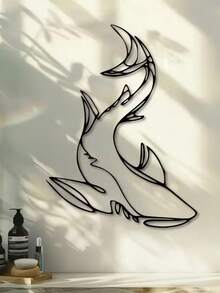 Shark Wall Decor - Ocean Style Nautical Decoration, Creative Tropical Beach Home Accent, Unique Modern Cut Design, Perfect Home Gift - View 1