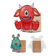 qixi 1 pieza Juguete educativo de cálculo matemático para niños de primaria, herramienta educativa de galleta de monstruo - Verde - Ver 11