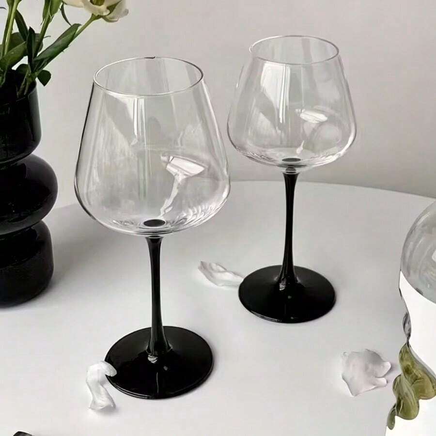 1pc 20.29oz Black Glass Cup - Reusable Minimalist Glass Cup, Hand Wash Only, Elegant Drinkware, Suitable For Weddings, Christmas, Halloween, Parties, Everyday Beverages And Thanksgiving, Modern Glass Tableware Gift - Multicolor - View 1