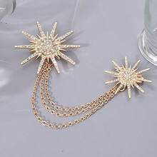 Leoon Broche de mujer, broche de cadena de borla de aleacin de moda con forma de copo de nieve broche para ropa vestido decoracin joyera - como se muestra en la figura - Ver 10