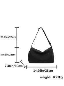 Large Capacity Nylon Short Trip Duffel Bag, Gym Bag, Yoga Bag, Student Back To School Luggage Bag, Unisex - Black - View 3