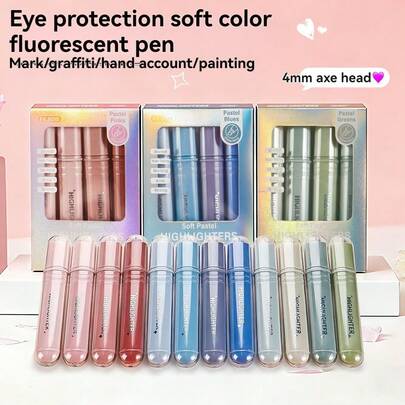 12 Colors Gradient Fluorescent Highlighter Pens, High-Quality Colorful Marker Pens For Students Note Taking, Accounting, Drawing, Office Supplies