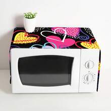 1件心形图案微波炉防尘罩，现代涤纶印花，33*92厘米，家居装饰电器罩，可水洗 - 彩色 - 查看 15