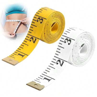 2 Pzs Cinta Métrica Corporal Lateral, Regla Flexible de Costura Corporal de Doble Escala, Cinta Antropometrica para Costura, Hacer Manualidades, Medir el Cuerpo(3m, Amarillo, Blanco),37542116