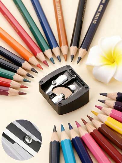 双孔削笔器，4种颜色可选，适用于眼线笔、眉笔和化妆笔，迷你便携多功能削笔器，化妆品，价格实惠，房间装饰，梳妆台，旅行，卧室，化妆配件