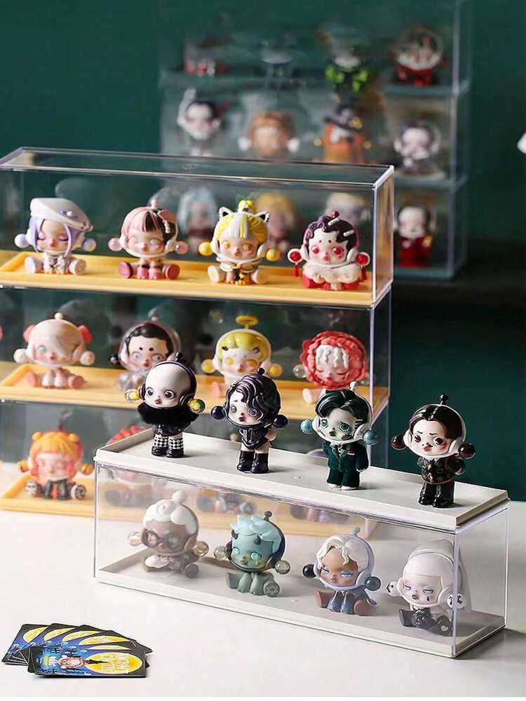 2pcs/1pc Blind Box Display Stand, Waterproof Transparent Display Box, Detachable Acrylic Storage & Organization Box, Dust-Proof Display Cabinet, Multi-Functional Collectible Storage Box, Home Decor, Apartment Essential, Office, Hotel, Desktop Decor, Back To School, Holiday Essential (Figurine Not Included) - Multicolor - View 4