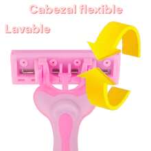 FD Juego de Rasuradoras desechable 12 piezas con mago ergonómico antideslizante Kit de Rastrillos de Triple Hojas de acero inoxidable Tira lubricante de Aloe y Vitamina E Cabezal flexible y lavable Paquete de Afeitadora manual para hombre y mujer