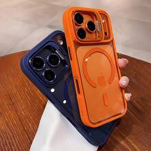 奢华磁吸防震手机壳，带镜头支架和玻璃镜头保护膜，兼容苹果17/16/15/14/13/12/11 Pro Max Plus Air 16e - 淺紫色 - 查看 9