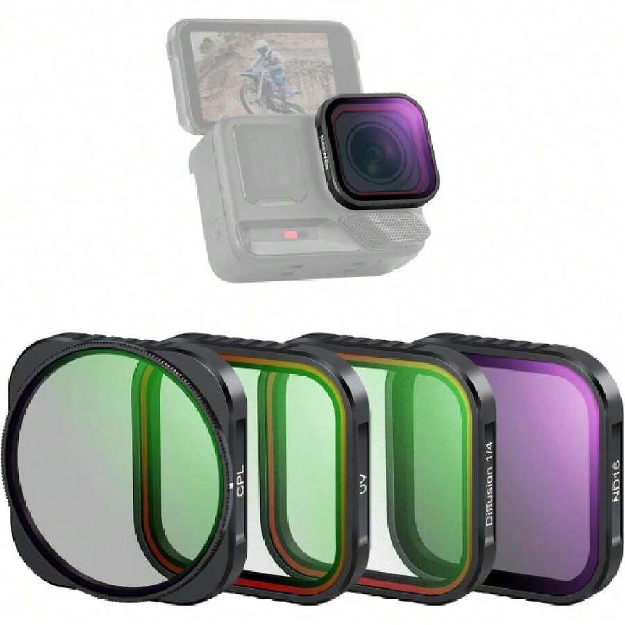CPL Filtro Compatible con Insta360 Ace Pro Insta 360 Ace Pro 2, Action CAM Objetivo Accesorios NO Compatible con Versión Actualizada del Protector Lente Octogonal Redondo Rediseñado, FL-C19,37542912 - Naranja Quemada - Ver 1